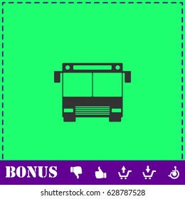 Bus icon flat. Simple vector symbol and bonus icon