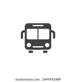 Bus icon in flat style. Autobus vector illustration on isolated background. Transport sign business concept.