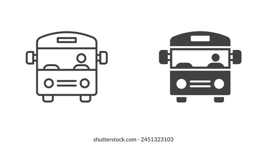 Bus icon in flat style. Autobus vector illustration on isolated background. Transport sign business concept.