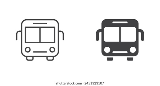 Bus icon in flat style. Autobus vector illustration on isolated background. Transport sign business concept.