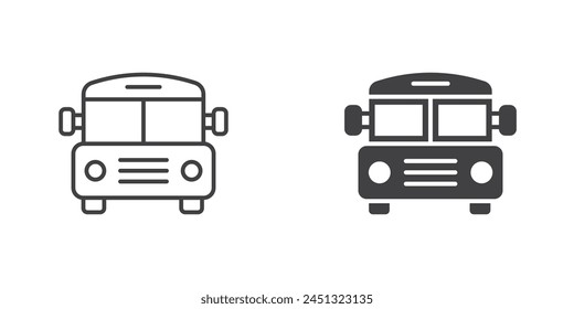 Bus icon in flat style. Autobus vector illustration on isolated background. Transport sign business concept.