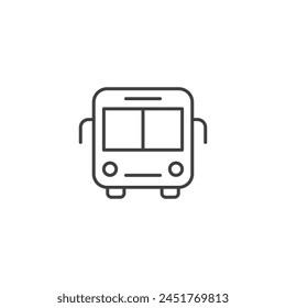 Bus icon in flat style. Autobus vector illustration on isolated background. Transport sign business concept.