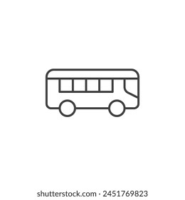 Bus icon in flat style. Autobus vector illustration on isolated background. Transport sign business concept.