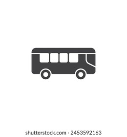 Bus icon in flat style. Autobus vector illustration on isolated background. Transport sign business concept.