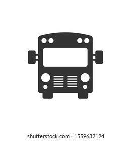 Bus icon in flat style. Coach car vector illustration on white isolated background. Autobus business concept.