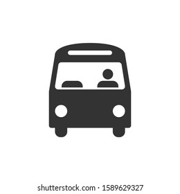 Bus icon in flat style. Coach vector illustration on white isolated background. Autobus vehicle business concept.