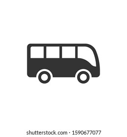 Bus icon in flat style. Coach vector illustration on white isolated background. Autobus vehicle business concept.