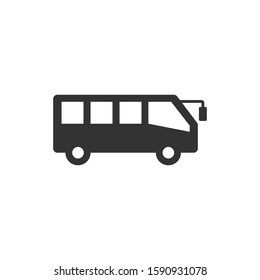 Bus icon in flat style. Coach vector illustration on white isolated background. Autobus vehicle business concept.