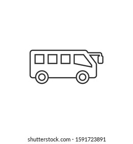 Bus icon in flat style. Coach vector illustration on white isolated background. Autobus vehicle business concept.