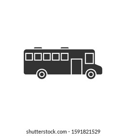 Bus icon in flat style. Coach vector illustration on white isolated background. Autobus vehicle business concept.