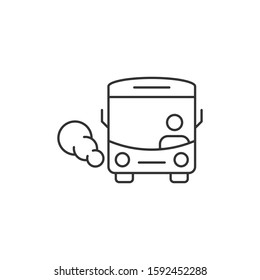 Bus icon in flat style. Coach vector illustration on white isolated background. Autobus vehicle business concept.