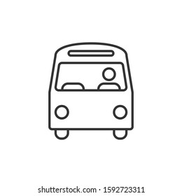 Bus icon in flat style. Coach vector illustration on white isolated background. Autobus vehicle business concept.