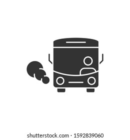 Bus icon in flat style. Coach vector illustration on white isolated background. Autobus vehicle business concept.