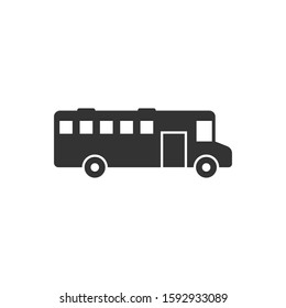 Bus icon in flat style. Coach vector illustration on white isolated background. Autobus vehicle business concept.