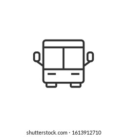 Bus icon in flat style. Coach vector illustration on white isolated background. Autobus vehicle business concept.