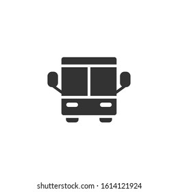 Bus icon in flat style. Coach vector illustration on white isolated background. Autobus vehicle business concept.