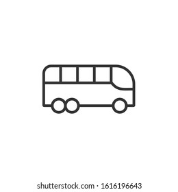 Bus icon in flat style. Coach vector illustration on white isolated background. Autobus vehicle business concept.