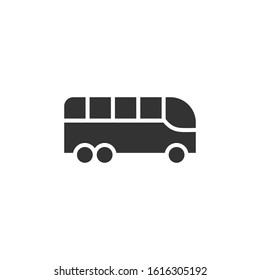 Bus icon in flat style. Coach vector illustration on white isolated background. Autobus vehicle business concept.