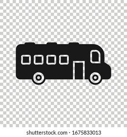 Bus icon in flat style. Coach vector illustration on white isolated background. Autobus vehicle business concept.