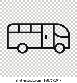 Bus icon in flat style. Coach vector illustration on white isolated background. Autobus vehicle business concept.