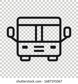 Bus icon in flat style. Coach vector illustration on white isolated background. Autobus vehicle business concept.