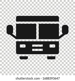 Bus icon in flat style. Coach vector illustration on white isolated background. Autobus vehicle business concept.