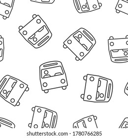 Bus icon in flat style. Coach vector illustration on white isolated background. Autobus vehicle seamless pattern business concept.