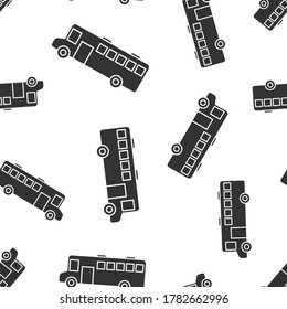 Bus icon in flat style. Coach vector illustration on white isolated background. Autobus vehicle seamless pattern business concept.