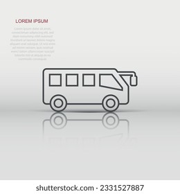 Bus icon in flat style. Coach vector illustration on white isolated background. Autobus vehicle business concept.