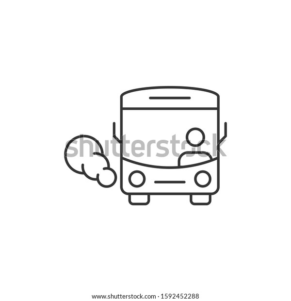 Bus icon in\
flat style. Coach vector illustration on white isolated background.\
Autobus vehicle business\
concept.