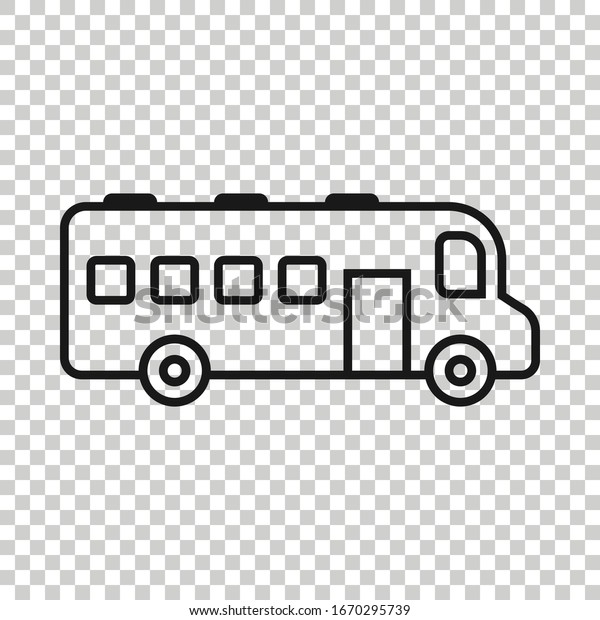 Bus icon in\
flat style. Coach vector illustration on white isolated background.\
Autobus vehicle business\
concept.