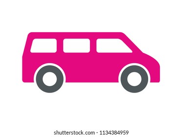 Bus Icon, Flat style. isolated on white background