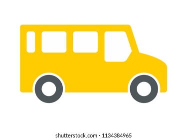 Bus Icon, Flat style. isolated on white background