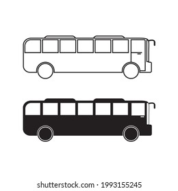 bus icon in flat style, vector illustration