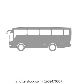 Bus icon in flat trendy style. Transport symbol vector illustration isolated on white. Automobile silhouette in grey color design