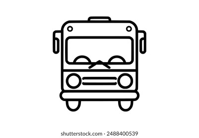Bus-Symbol flache Vektorillustration.