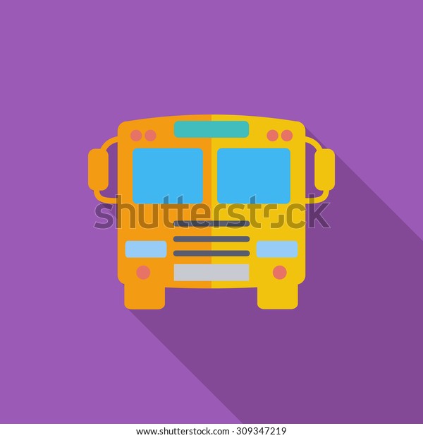 Bus icon. Flat\
vector related icon with long shadow for web and mobile\
applications. It can be used as - logo, pictogram, icon,\
infographic element. Vector\
Illustration.