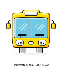 Bus icon front view isolated