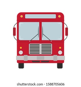 Bus icon. Front view. Vector drawing. Isolated object on a white background. Isolate.