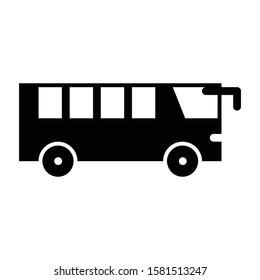 bus icon glyph vector design