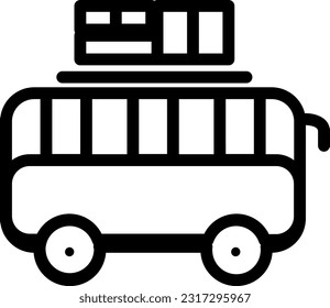Bus Icon: A graphical representation symbolizing a bus, commonly used to represent public transportation services