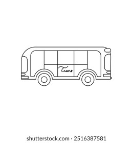 Bus icon illustration of a bus on a white background. Bus icon. Bus illustration and line style that can be used for children's coloring books about transportation