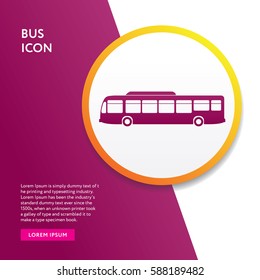 Bus Icon. Info Board Graphic Flat Isolated. Transportation Symbol and Background