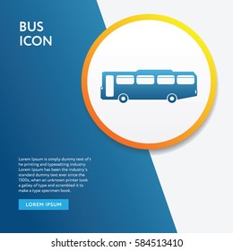 Bus Icon. Info Board Transportation Graphic Vector on Blue Background