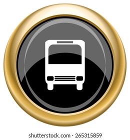 Bus icon. Internet button on white  background. EPS10 Vector. 