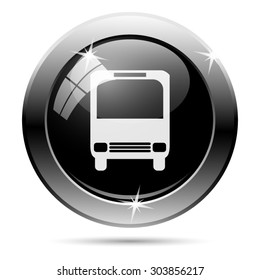 Bus icon. Internet button on white background. EPS10 vector 