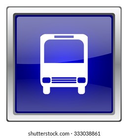 Bus icon. Internet button on white background. EPS10 vector.