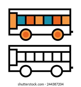 bus icon, isolated 