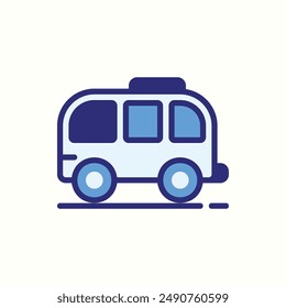 bus icon, isolated colored icon theme travel