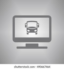 Bus    icon,  isolated. Flat  design.